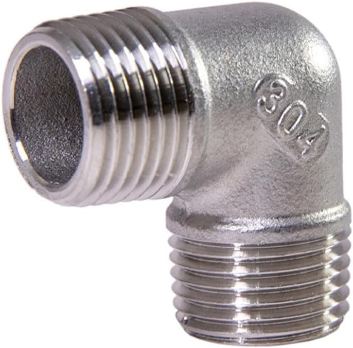 90 Degree 1" Male to Male Thread Elbow NPT Stainless Steel 304 Threaded Cast Pipe Fitting (4 pcs)