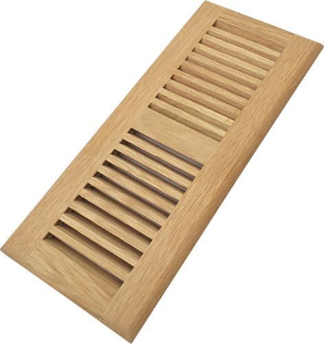 Homewell Red Oak Wood Floor Register Vent, Drop in Vent, 4x12 Inch, Unfinished