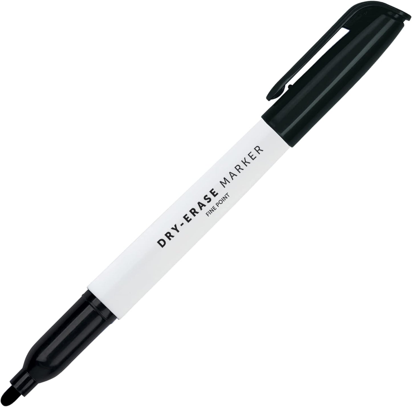 Office Depot® Brand Low-Odor Pen-Style Dry-Erase Markers, Fine Point, 100% Recycled, Black Ink, Pack Of 12