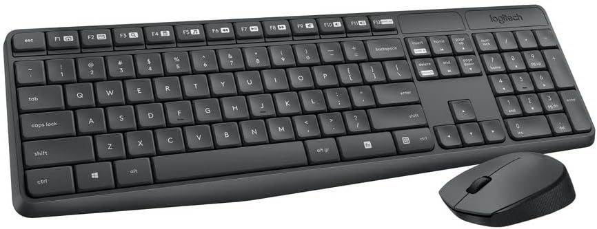 Logitech MK235 Wireless Keyboard and Mouse Combo for Windows, Slight Damage To Outer Box