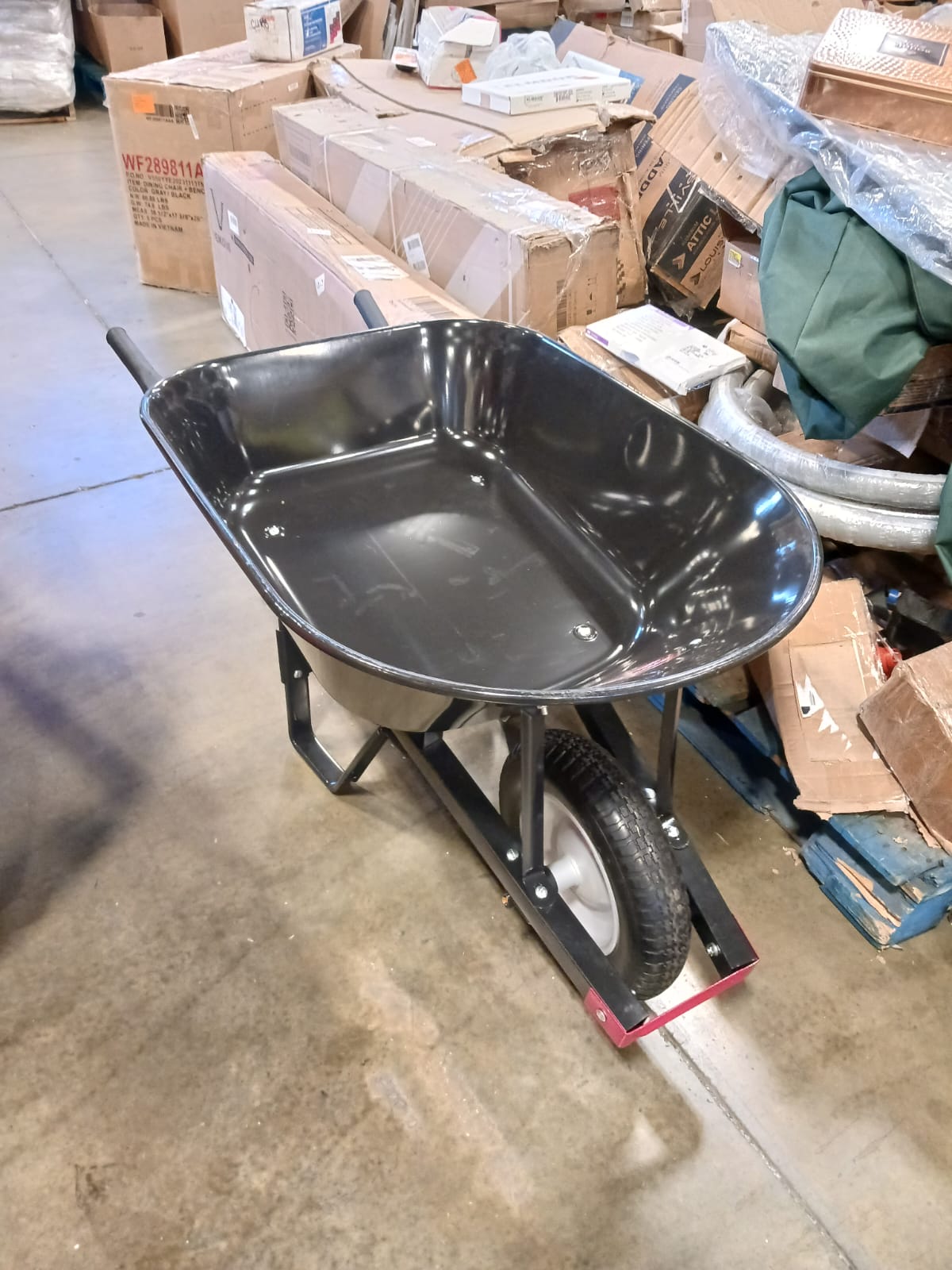 Husky 6 cu. ft. Steel Wheelbarrow with Flat Free Tire Model # HWB3016