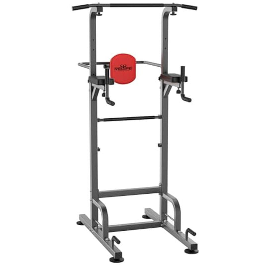 RELIFE REBUILD YOUR LIFE Power Tower Pull Up Bar Station Workout Dip Station for Home Gym Strength Training Fitness Equipment Newer Version.