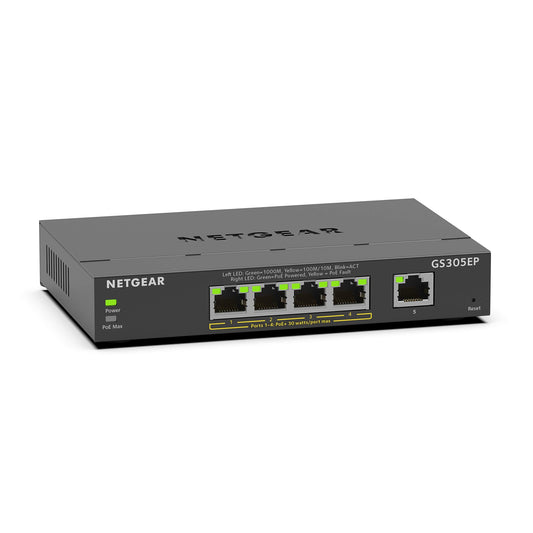NETGEAR 5 Port PoE Gigabit Ethernet Easy Smart Managed Essentials Switch GS305EP