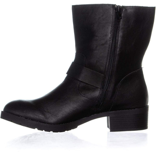 Style & Co. Womens Gianara Round Toe Ankle Motorcycle Boots, Black, Size 5.0