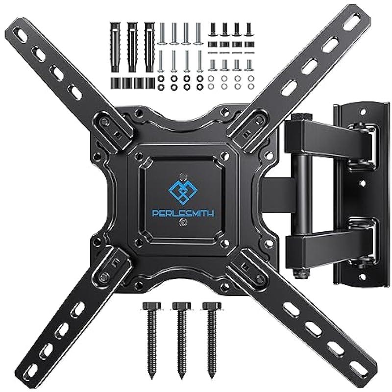 PERLESMITH UL Listed Full Motion TV Wall Mount for Most 26-60 inch Flat Curved OLED 4K TVs up to 77lbs, Wall Mount TV Bracket with Swivel & Extension Arm, Tilt, Leveling, Max VESA 400x400mm, PSMFK12