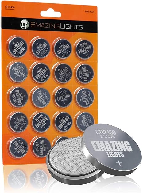 EmazingLights CR2450 Batteries 3 Volt Lithium Coin Cell 3V Button Battery (20 Pack)