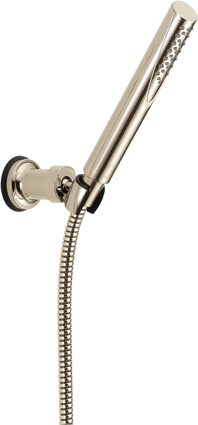 Delta Faucet Trinsic Single Spray Hand Held Shower with Hose, Polished Nickel Handheld Shower Head