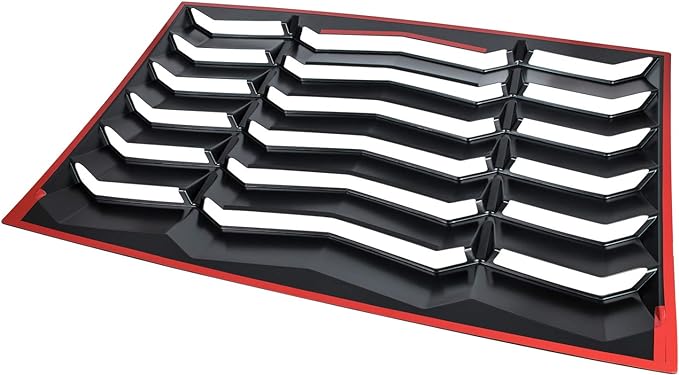 Rear Window Louvers Lambo Style Black Compatible with Ford Mustang 2015-23