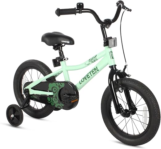 LOVETEN Toddler and Kids Bike for Boys Girls 3-12 Years Old,12 14 16 Inch Kid's Bicycle with Training Wheels 18 Inch Bikes with Kickstand Multiple Colors…