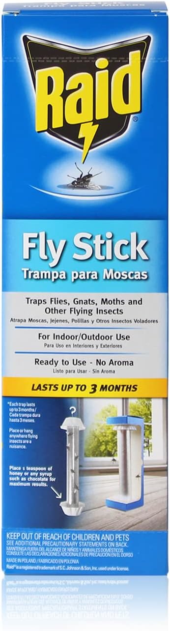 RAID RAID-3PK-FSTIK-XCP3 Jumbo Fly Stick, Metallic Lure, Catches Over 150 Flies - pack of 3