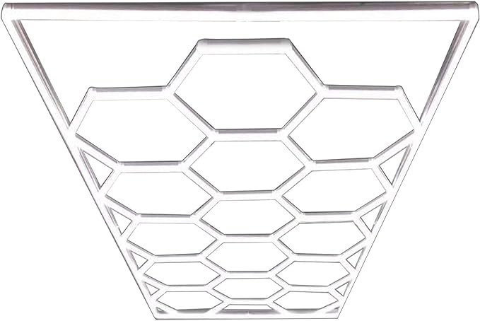 GOSLARLIT Led Garage Hexagon Light,15 Hexagon Garage Ceiling Led Lights for Gym/Workshop with Rectangle Frame, IP54 2 Year Warranty AC 100-240V(15.88 fts