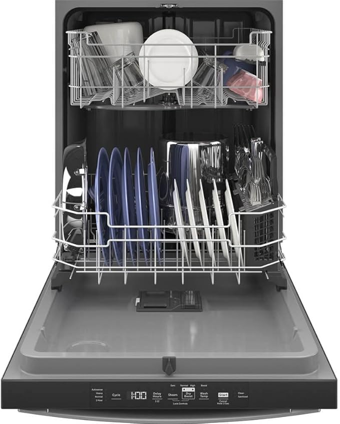 GE Top Control with Plastic Interior Dishwasher with Sanitize Cycle & Dry Boost GDT550PYRFS