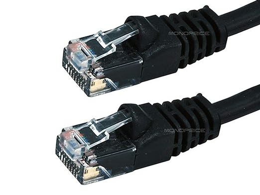 Monoprice Cat6 Ethernet Patch Cable - 5 Feet - Black | Network Internet Cord - RJ45, Stranded, 550Mhz, UTP, Pure Bare Copper Wire, 24AWG (pack of 11)