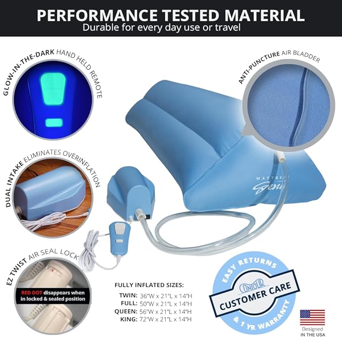 Contour Mattress Genie Inflatable Bed Wedge Twin Size