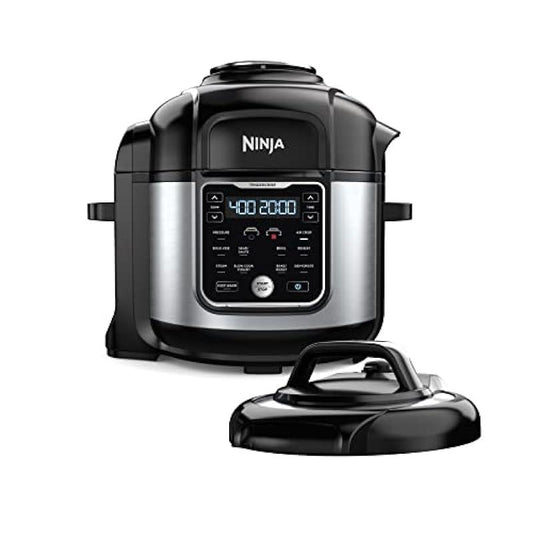 Ninja OS401 Foodi 10-in-1 XL 8 qt. Pressure Cooker & Air Fryer that Steams, Slow Cooks, Sears, Sautés, Dehydrates & More, with 5.6 qt. Cook & Crisp Plate & 15 Recipe Book, Silver