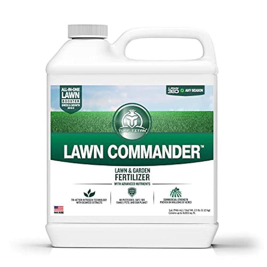 Turf Titan Lawn Commander - Liquid Lawn Fertilizer Concentrate - Feed and Green Any Grass Type - All-Season Grass Fertilizer for Lawn - 32 oz - No Hose Sprayer