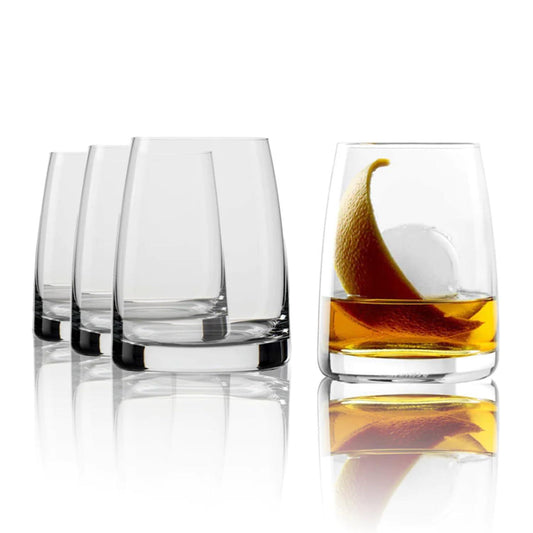 Stölzle Lausitz D.O.F. Whisky Glasses Set of 4 (EXPERIENCE). Dishwasher Safe Whiskey Glasses For Men & Women (11 Fl oz). Premium Bourbon Gifts For Men - Genuine Stölzle Whiskey Glass Set