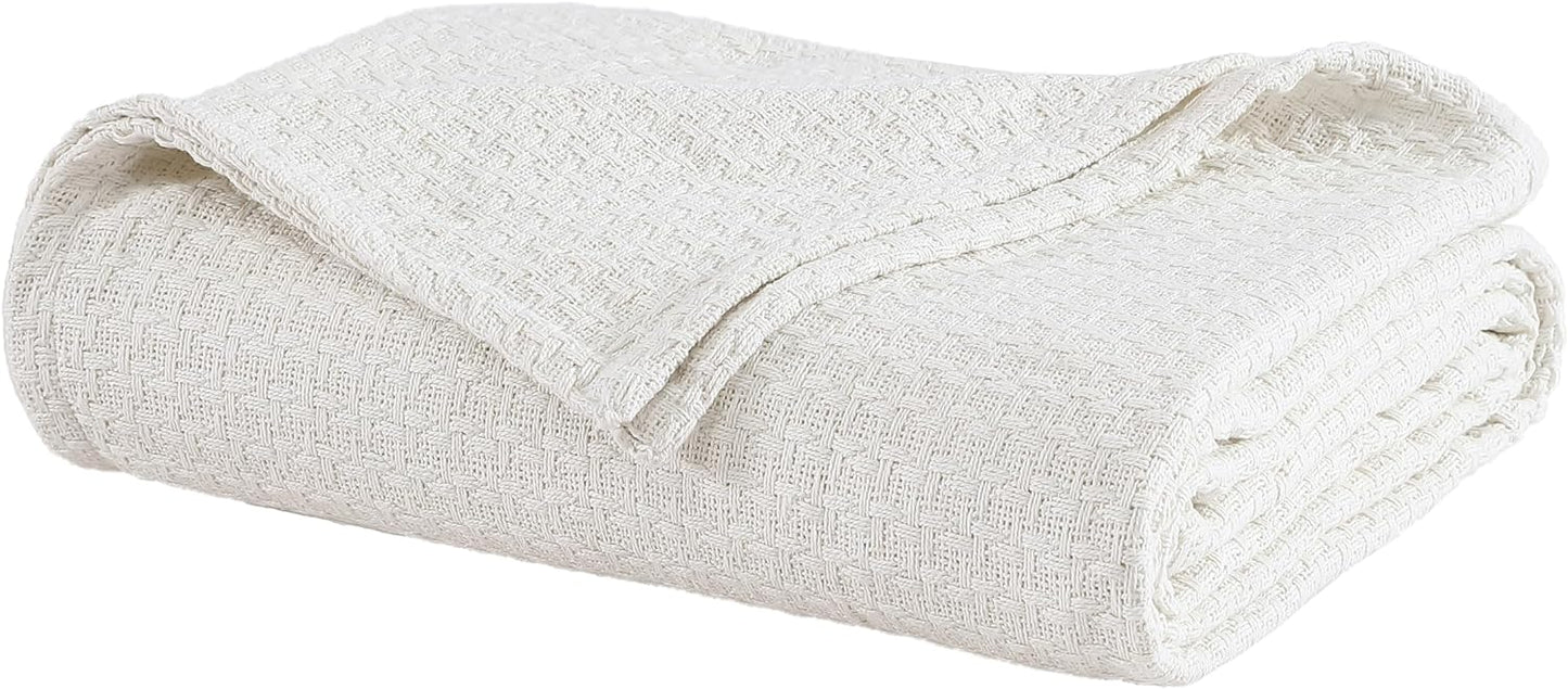 Elite Home Grand Hotel Waffle Knit Cotton King Blanket Bedding