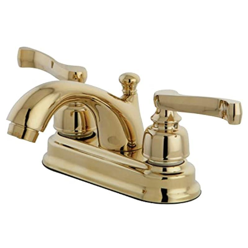 Kingston Brass KB5602FL 4-Inch Centerset Lavatory Faucet, 4", Polished Brass