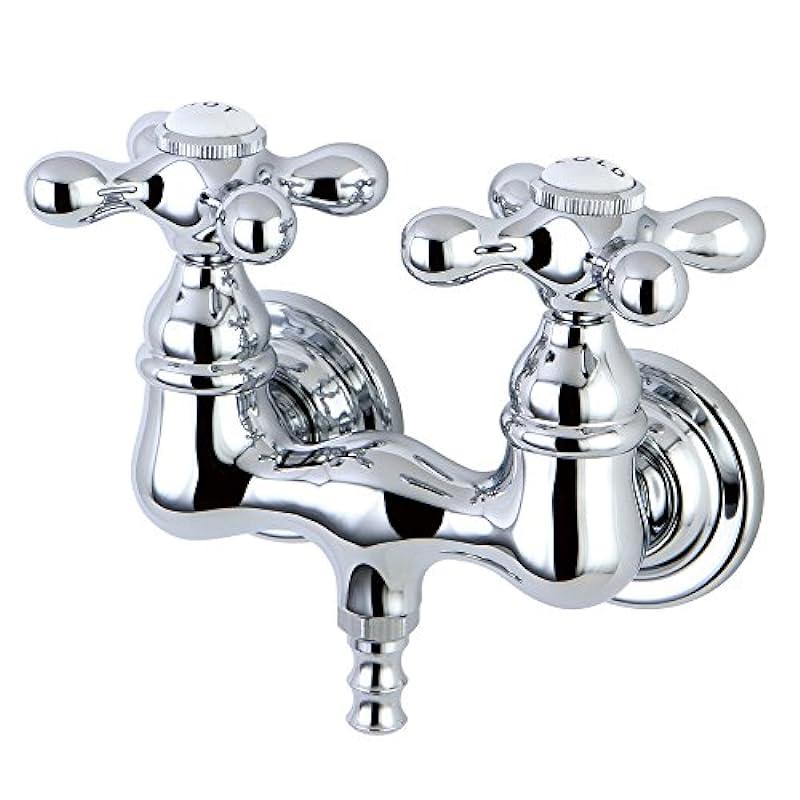 Kingston Brass Wall-Mount Clawfoot Tub Faucet, Polished Chrome, Tub Wall Mount