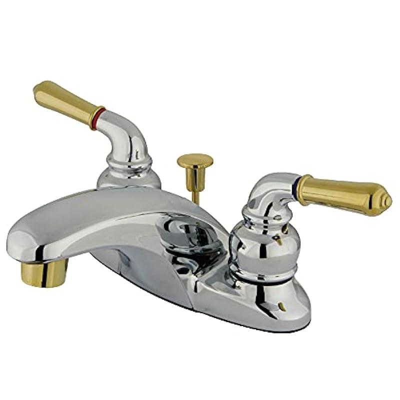 Kingston Brass KB624 Magellan 4-Inch Lavatory Faucet With Lever Handle, Chrome/Polished Brass