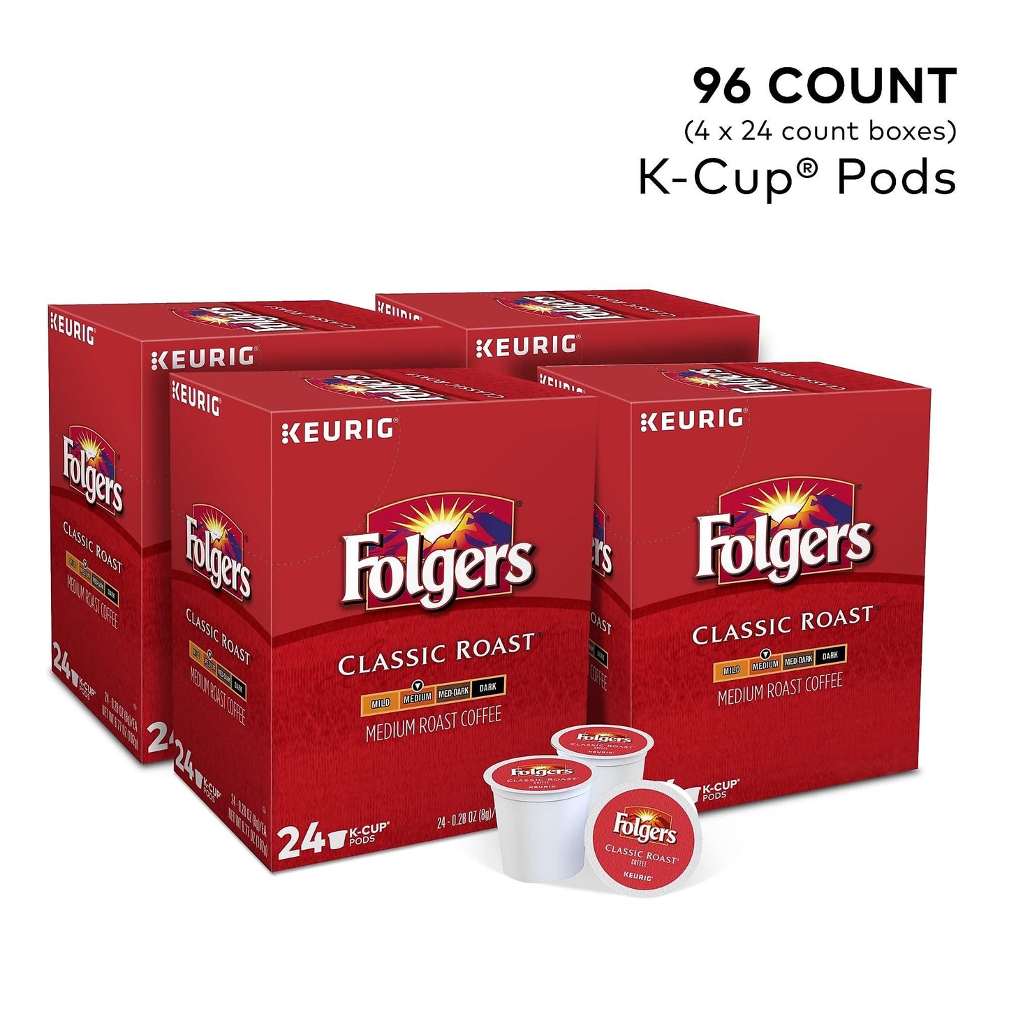 Folgers Classic Roast K-Cup for Keurig Brewers, 96 Count Model 6526