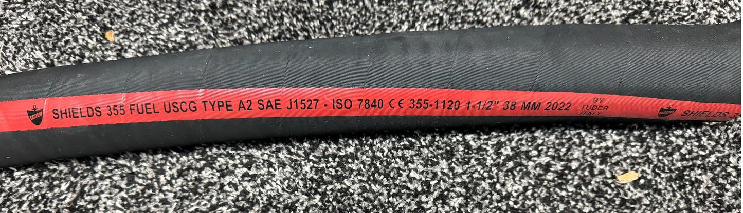 Shields Fuel Fill 350/355 Series Fire-Acol A2 Wire Sierra (I.D.: 1-1/2" (355 series), 20' Foot Precut Length)