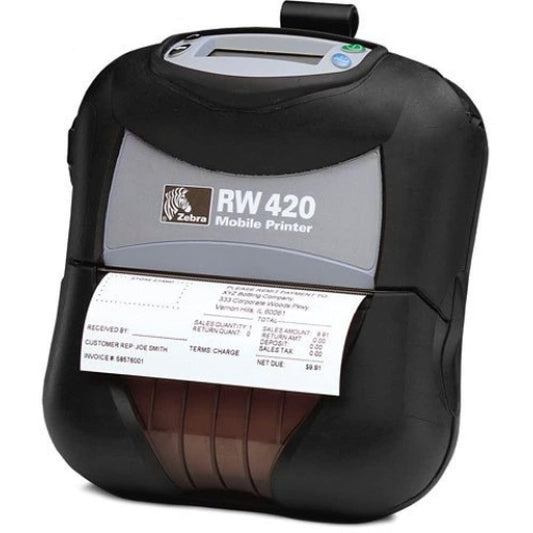 Zebra RW420 Mobile Printer with Bluetooth Radio P/N: R4D-0UBA000N-00