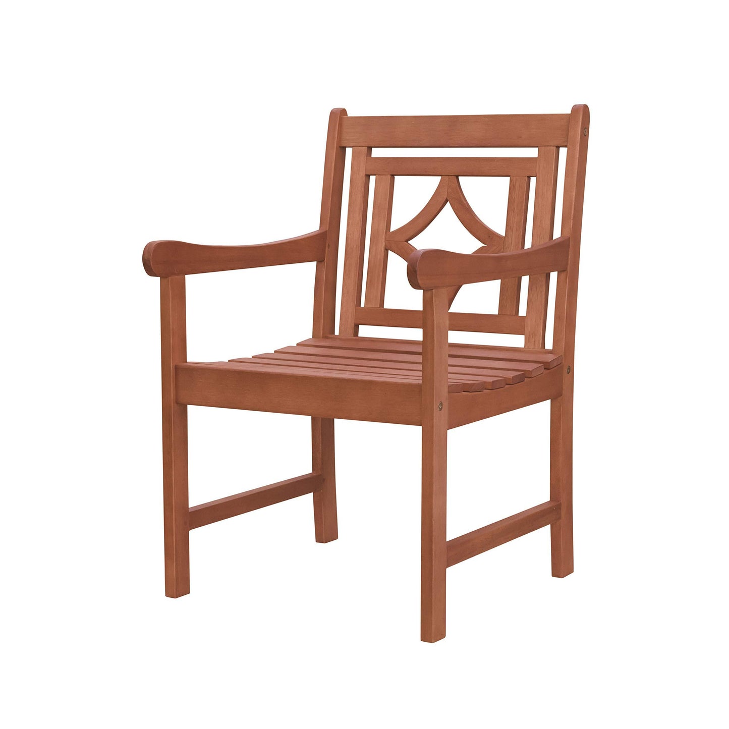 VIFAH V1832 Malibu Outdoor Patio Diamond Eucalyptus Dining Armchair