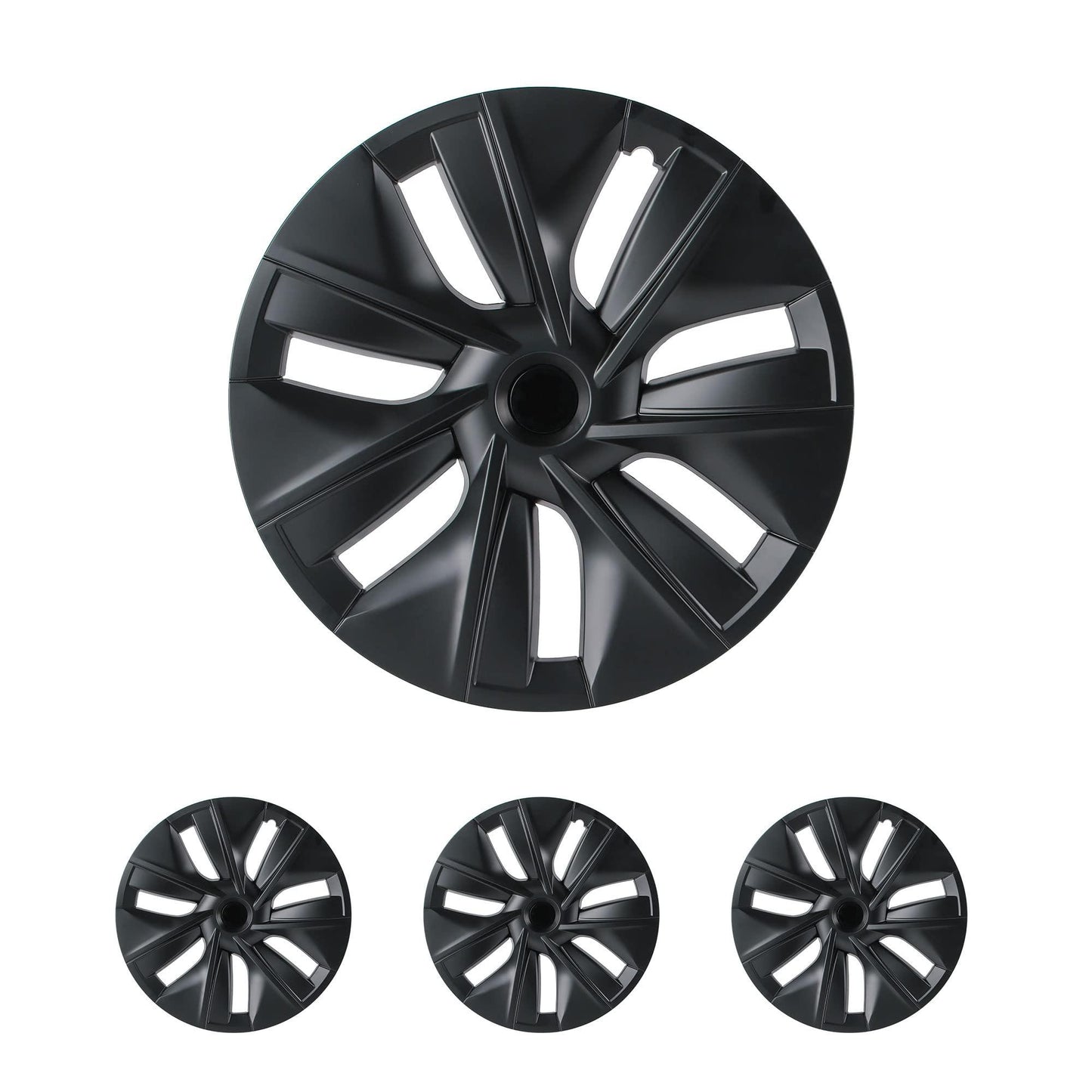 YIZBAP 4PCS Model Y Hubcaps - 19 Inch Matte Black Gemini Style Wheel Cover Hub Cap Fit 2020-2023 Model Y