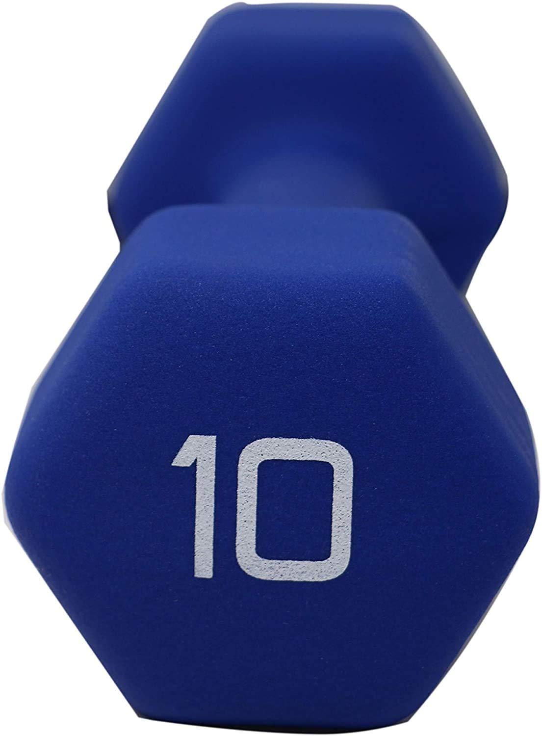 Apollo Athletics 1-Piece Blue Neoprene Coated Dumbbell, Great for Body Shaping, 10LB