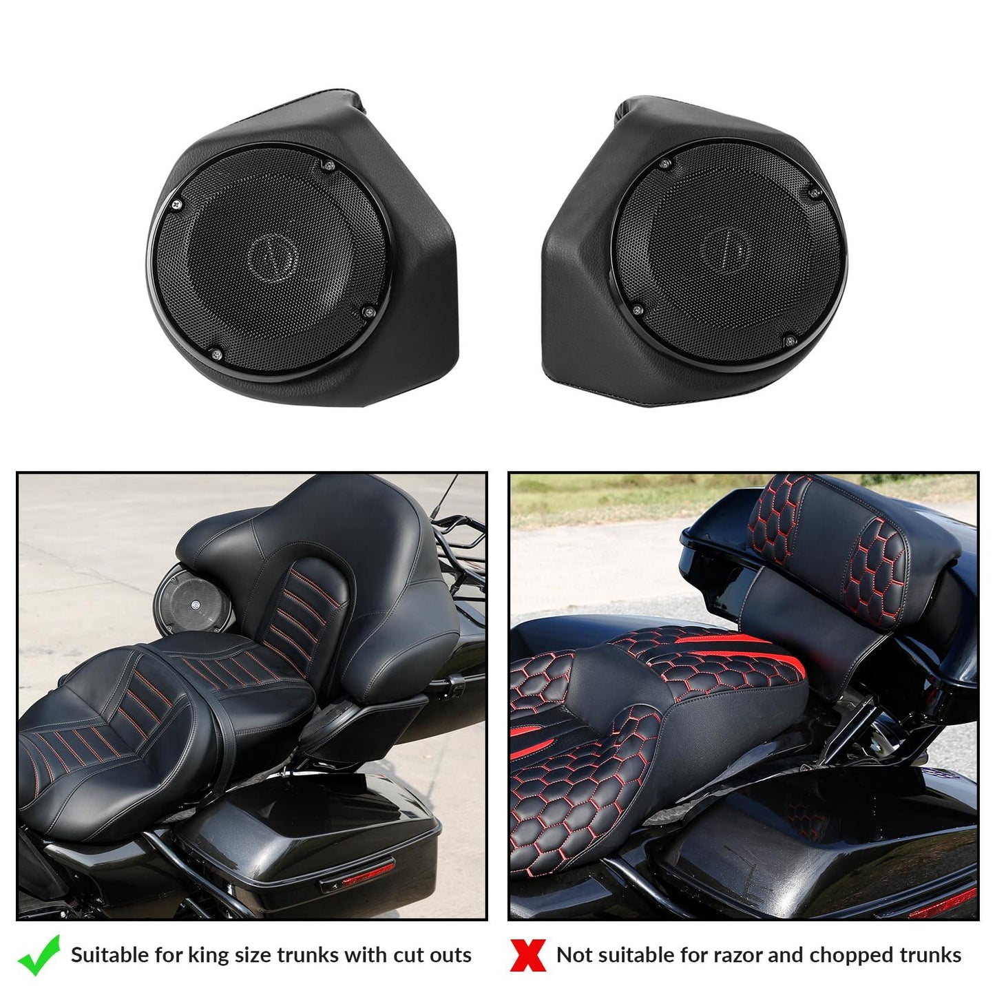 TCMT King Tour Pack 6.5" Rear Speaker Harley 2014-2023 US-XF2906378-GB-A001