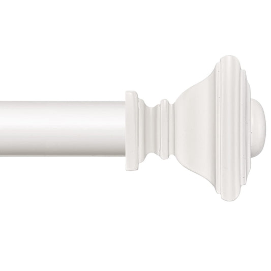 BRIOFOX white Curtain Rods for Windows 48 to 84 Inch Adjustable Length 1 Inch Diameter Heavy Duty Window Curtain Rods for Indoor Ourdoors With Classic Square Finials