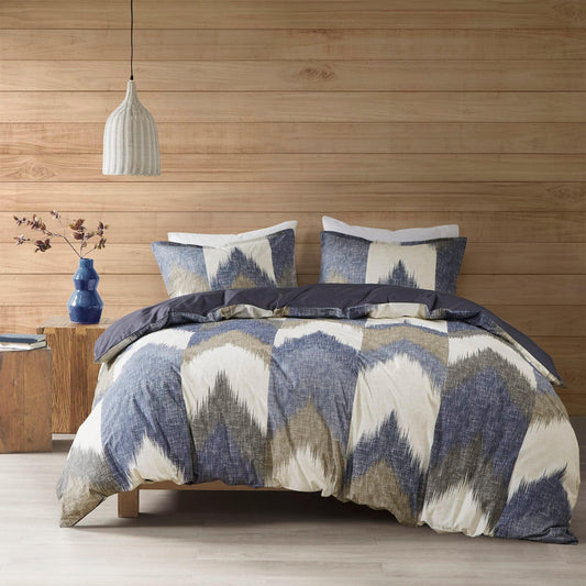 Ink+Ivy Alpine Duvet Cover Set, Navy, Full/Queen