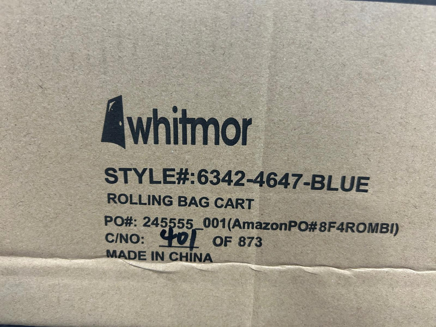 Whitmor 6342-4647-BLUE Rolling Bag Cart