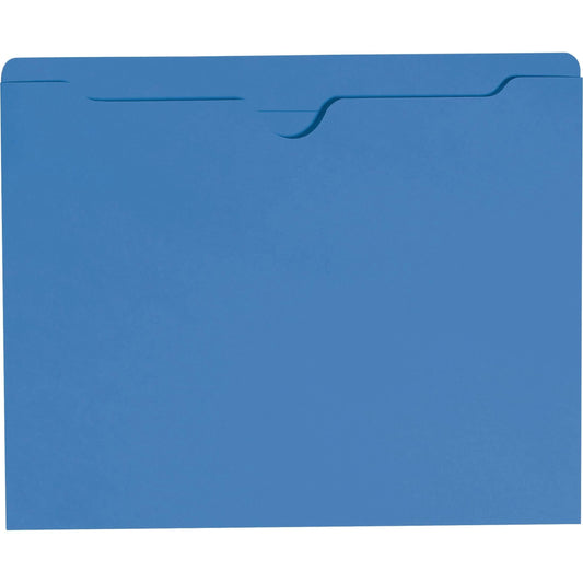 Smead File Jacket, Reinforced Straight-Cut Tab, Flat-No Expansion, Letter Size, Blue, 100 per Box (75502)