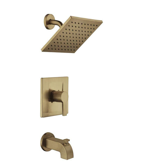 Glacier Bay Modern Single-Handle 1-Spray Tub and Shower Faucet in Matte Gold (Valve Included) Open box
