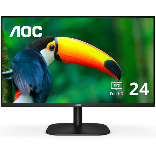 AOC 24B2XH 24" Full HD IPS Monitor, 3-Sided Frameless & Ultra Slim HDMI and VGA inputs, Lowblue Mode, VESA compatible,Black