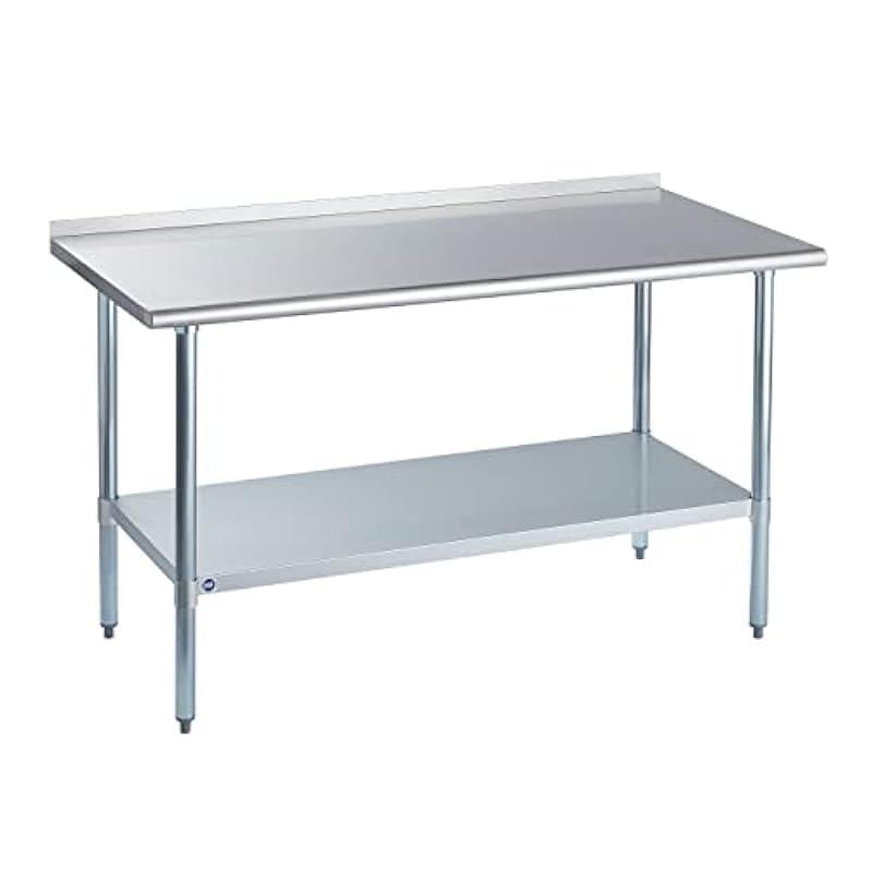 NSF Commercial Kitchen Adjustable Under Shelf and Table Foot for Restaurant, Home and Hotel, 60x30inch, Metal Grey