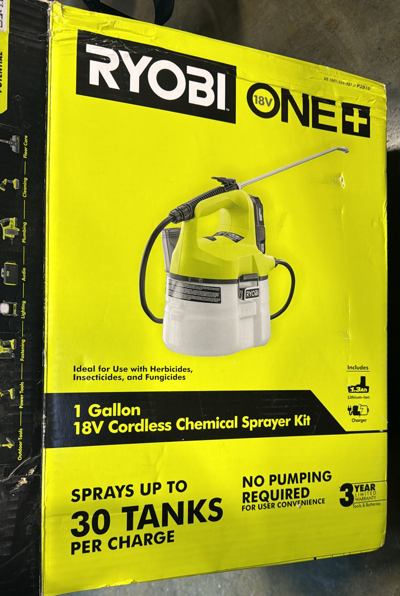 ONE+ 18V Cordless Battery 1 Gal. Chemical Sprayer with 1.3 Ah Battery and Charger (USED)