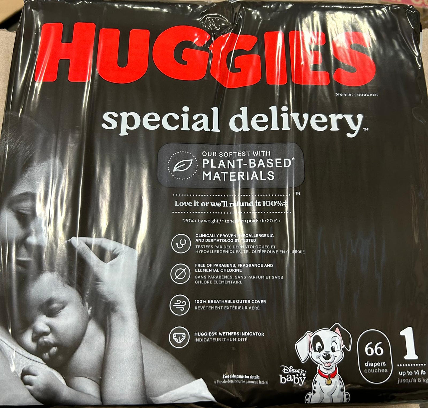 Huggies Special Delivery Hypoallergenic Baby Diapers Size 1 (up to 14 lbs), 198 Ct, Fragrance Free, Safe for Sensitive Skin