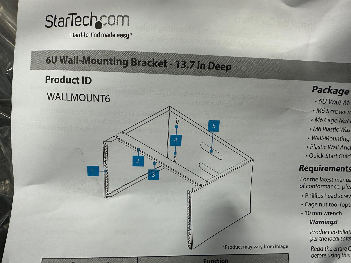 StarTech.com 6U Wall Mount Network Rack - 14 Inch Deep (Low Profile) - 19" Patch Panel Bracket for Shallow Server and IT Equipment, Network Switches - 44lbs/20kg Weight Capacity, Black (WALLMOUNT6)