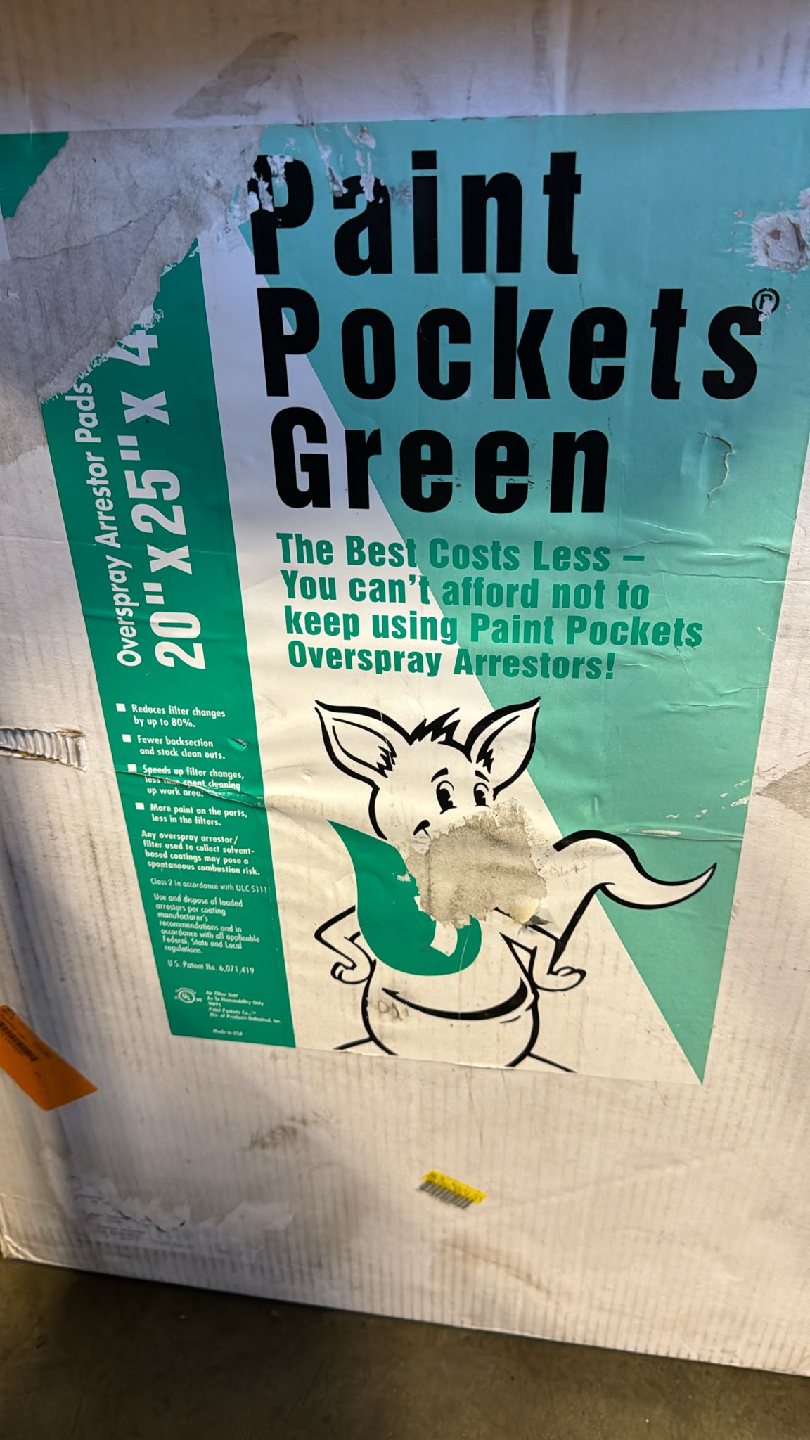 20 x 25 - Paint Pockets Green Overspray Arrestor 40-Pack