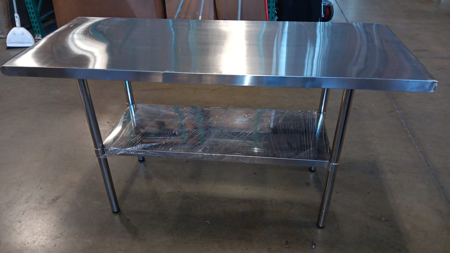 Stainless Steel Table 24 x 60 Inches, NSF Heavy Duty Commercial Kitchen Prep and Work Table with Undershelf for Restaurant, Hotel, Home