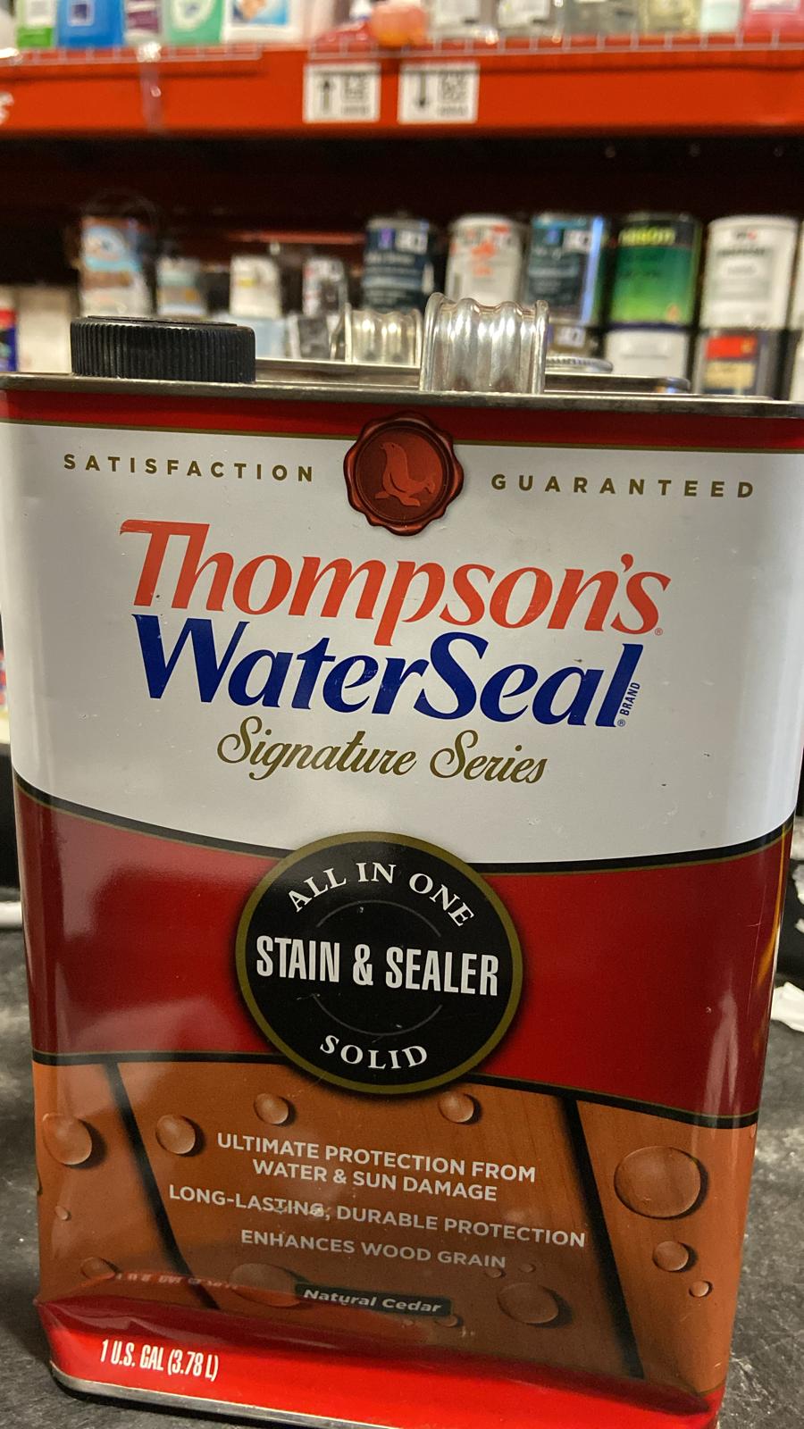 Thompsons Waterseal 185958 1 gal Solid Waterproofing Stain, Natural Cedar