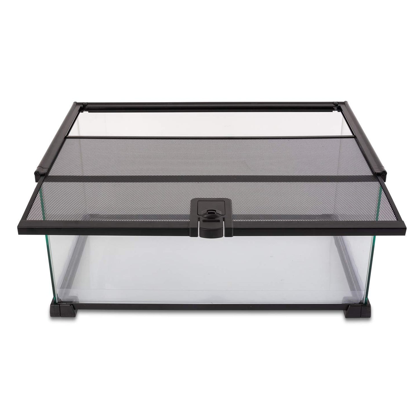 REPTI ZOO 10 Gallon Reptile Tank Glass Natural Cages Terrarium 20" x 12" x 10" Sliding Screen Top for Reptile Hamster Hedgehog Small Animals