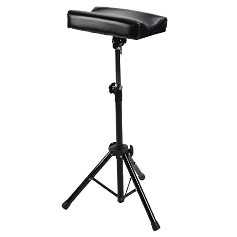 Tattoo Arm Rest Stand 360 Degree Angle PU Leather Panel Armrest Tripod Prevent Shaking for Tattoo Shops