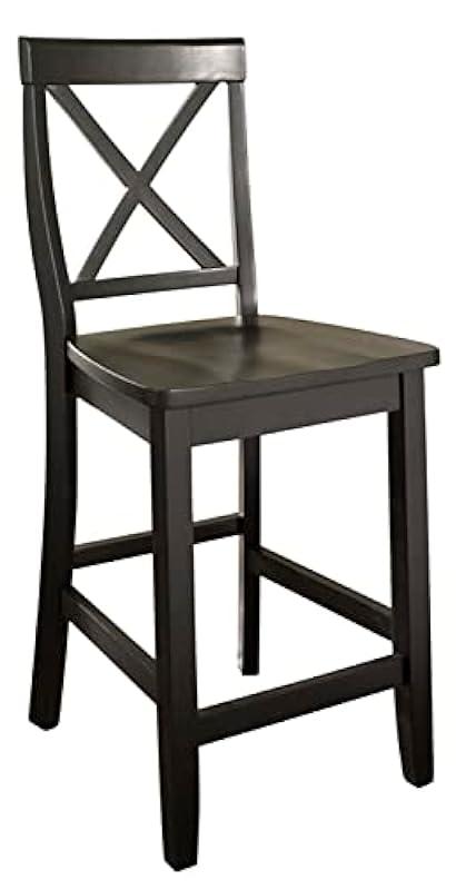 Crosley Furniture X-Back Bar Stool (Set of 2), 24-inch, Black