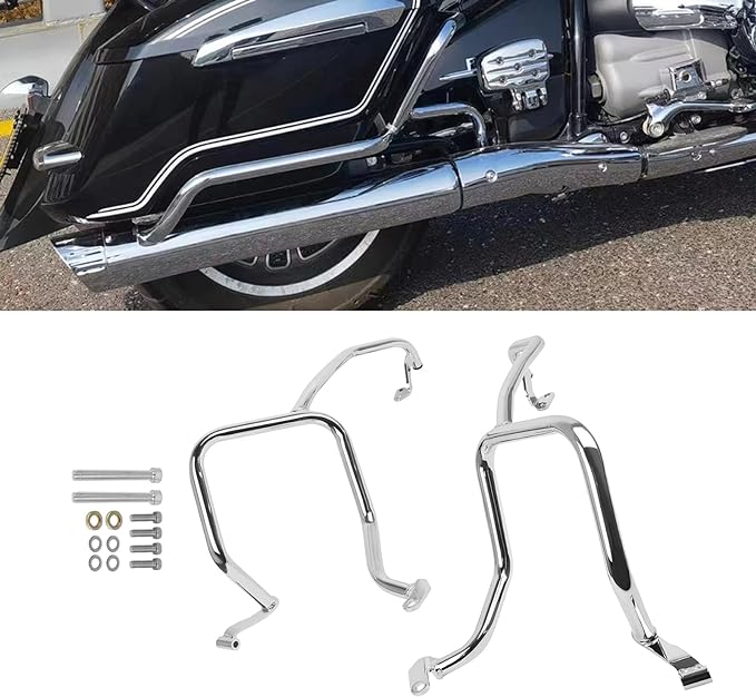 CHIFUN Motorcycle Saddlebag Guard Rails Steel Rear Highway Crash Bars Compatible with BMW R18 Classic R 18 R18B 2020 2021 2022 Chrome Motorcycle Frame Protection Rear Side Bars