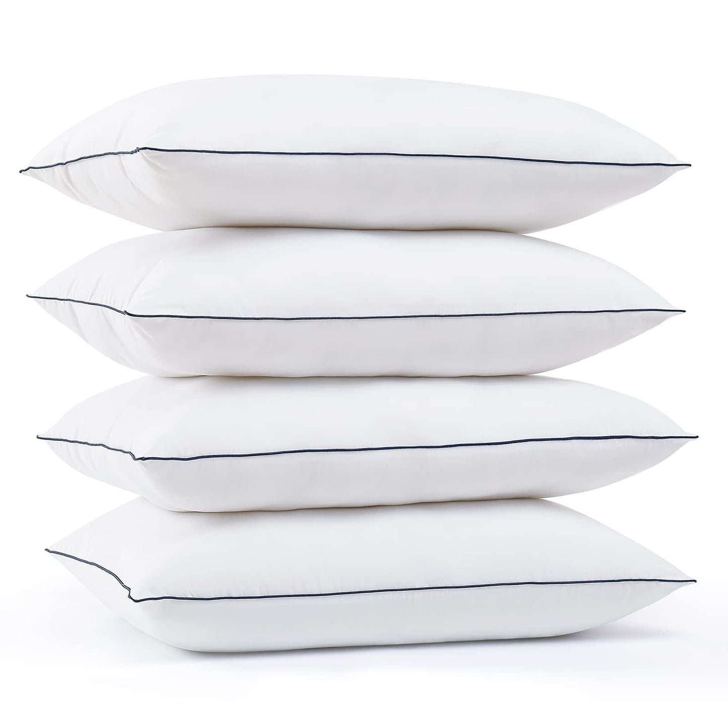 Homemate Bed Pillows for Sleeping - Queen Size(20"x28") Set of 4 Pillows Allergy Friendly Microfiber Shell Fluffy Down Alternative Filling Breathable Pillow Suitable Back Stomach or Side Sleepers